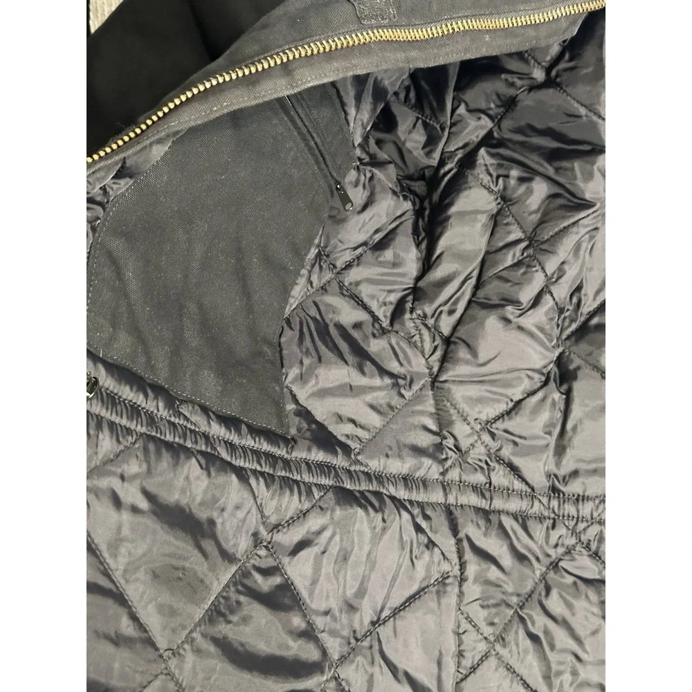 Carhartt Mens Black Large Traditional Arctic Quilt Lined Duck Coat C003